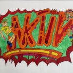 Juhu, es ist fertig! – im Aktivitätsraum schmückt ein farbenfrohes Graffiti die Wand 